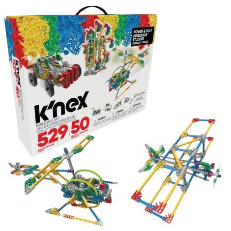 Knex Imagine Power and Play Motorised Building Set, an educational toy for ages 7 and above with 529 colorful pieces.