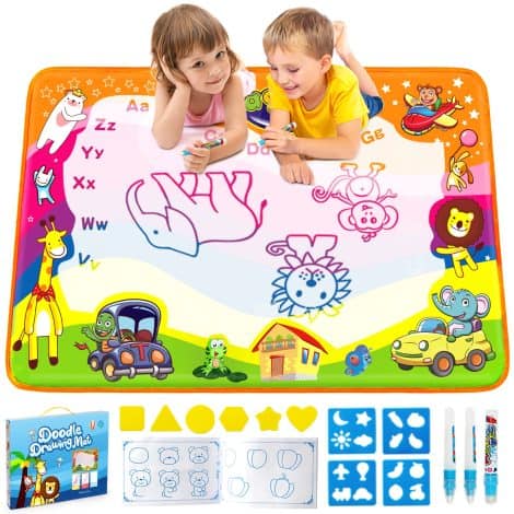 Magic Water Doodle Mat with Pens, Mess-Free Painting and Writing Toy for Indian Kids (2-6 years)