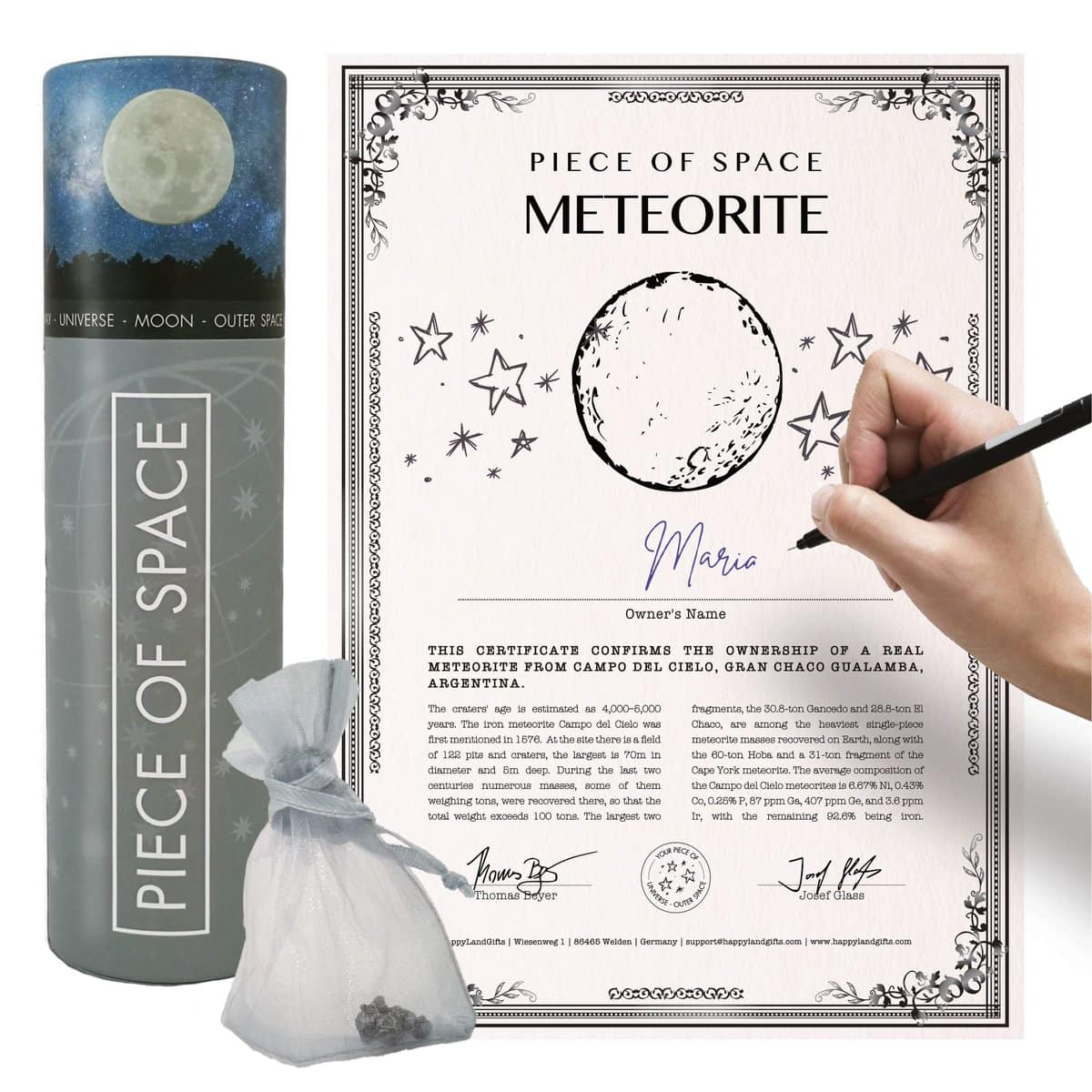 Real Shooting Star/Iron Meteorite | Wonderful Space Gift for Lovers, Space- and NASA Enthusiasts | with Personalized Certificate | Space Stuff | Moon Rock | Iron Gifts |