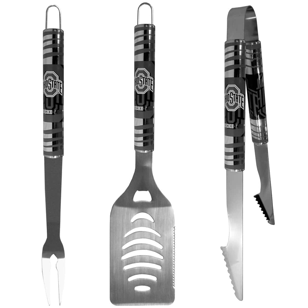 NCAA Ohio State Buckeyes Tailgater BBQ Set (3 Piece), Metal