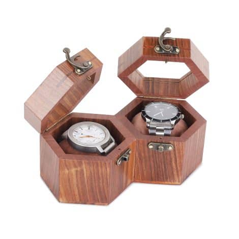 Handcrafted Honeycomb Watch Box, perfect for gifting on anniversaries, Valentine’s Day, or any special occasion.