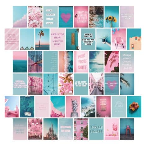 YUMKNOW Beautiful Wall Collage Kit – Collection of 50 4×6 inch posters for Teen Girls’ Rooms. Perfect Inspirational Gift!