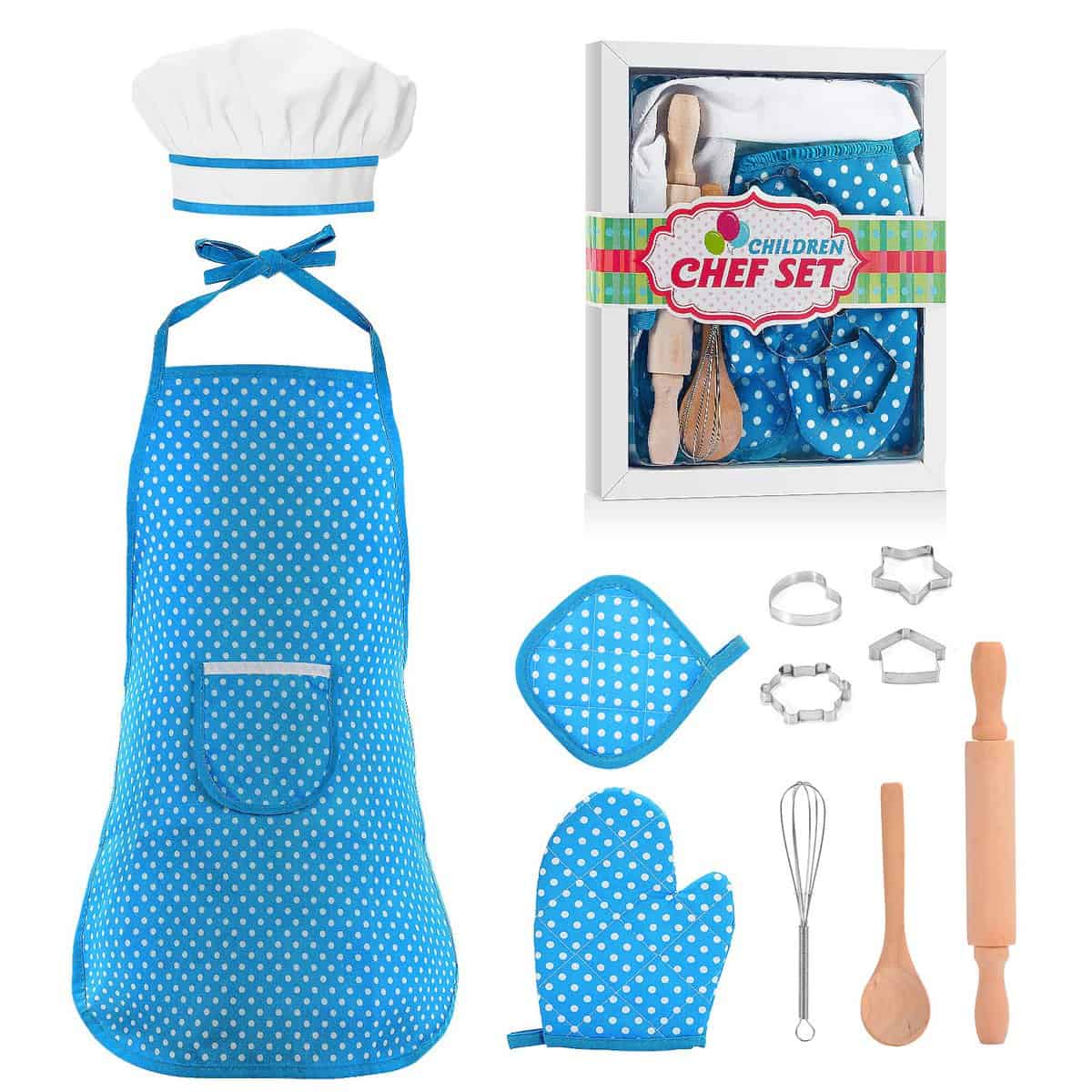 KITY Cooking and Baking Kit for Children, Toy for 3-8 Years Old Girl, Toys for 4-7 Year Old Girls, Gifts for 3-8 Year Old Girl Games Toy (Blue) Gifts for 3-8 Year Old Girl Games Toy
