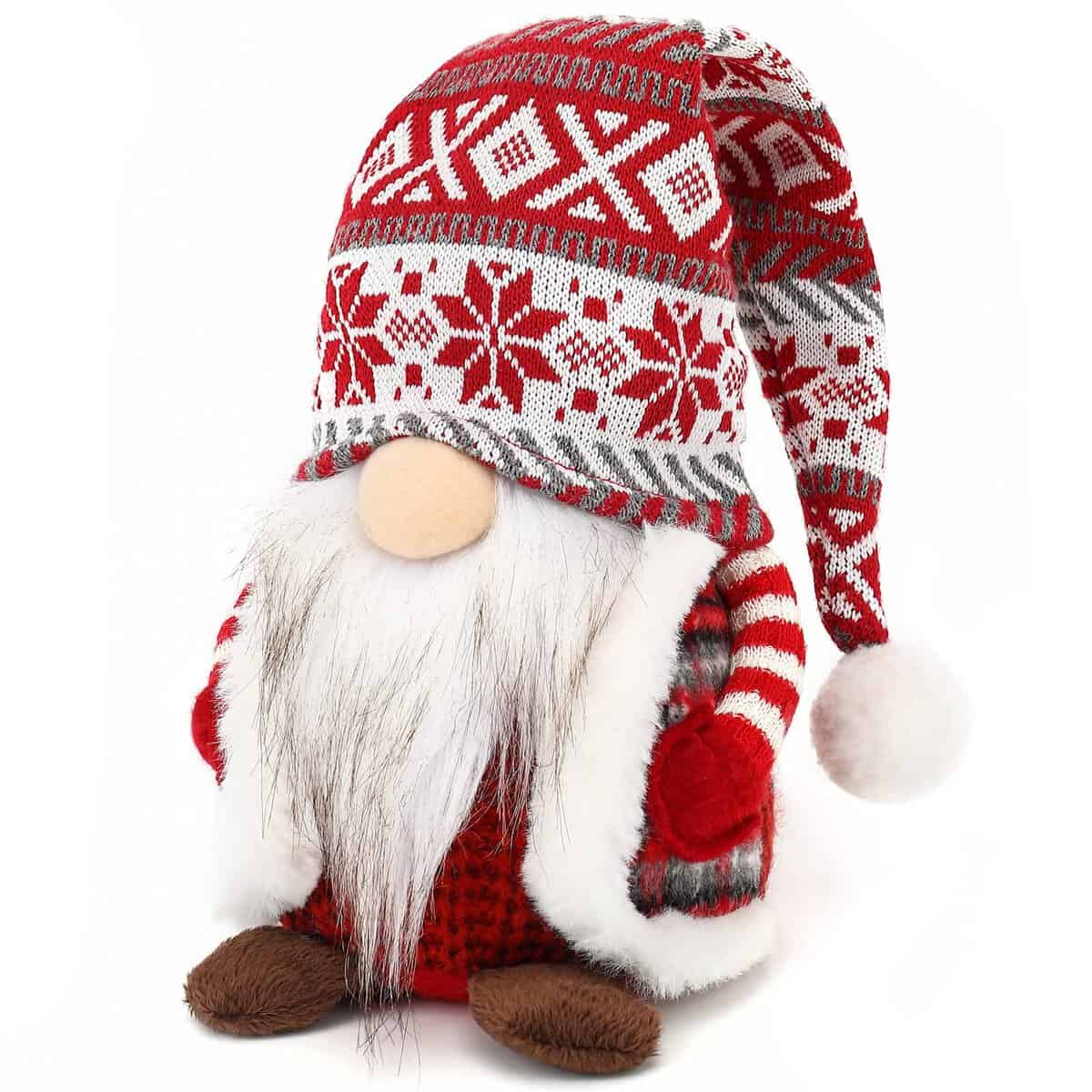 Gnome Christmas Decorations Ornaments Santa Swedish Nordic Tomte Elf Stuffed Dwarf Thanksgiving Valentines Birthday Christmas Gnomes Plush Decor for Home Tiered Tray Tabletop