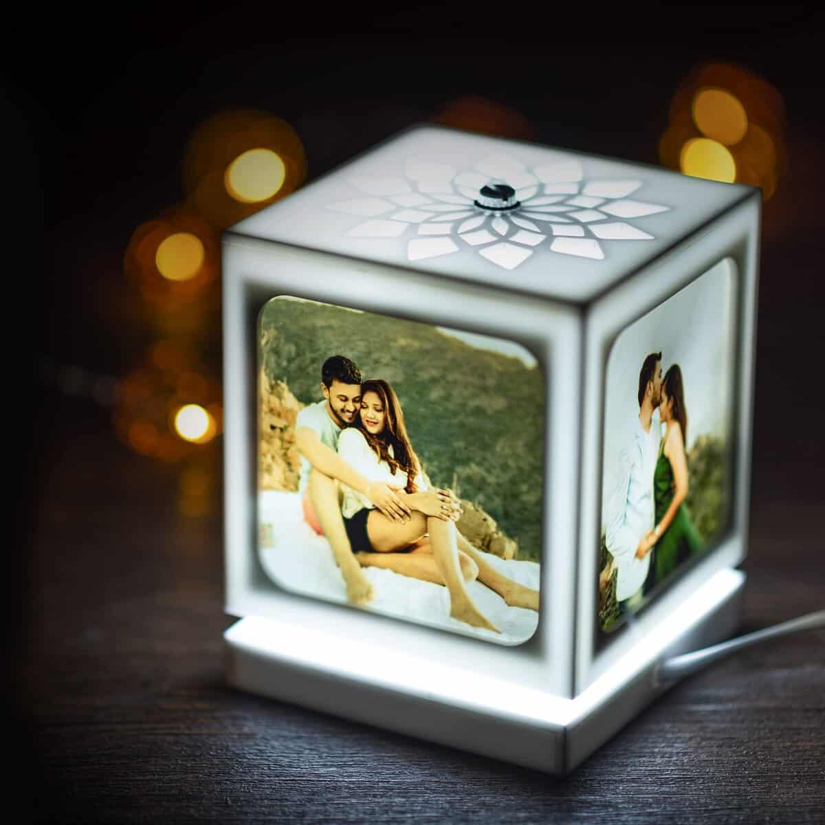 ZOCI VOCI Anniversary Gift - Nostalgia Flora - Rotating Photo Lamp(Acrylic, White, Pack of 1)