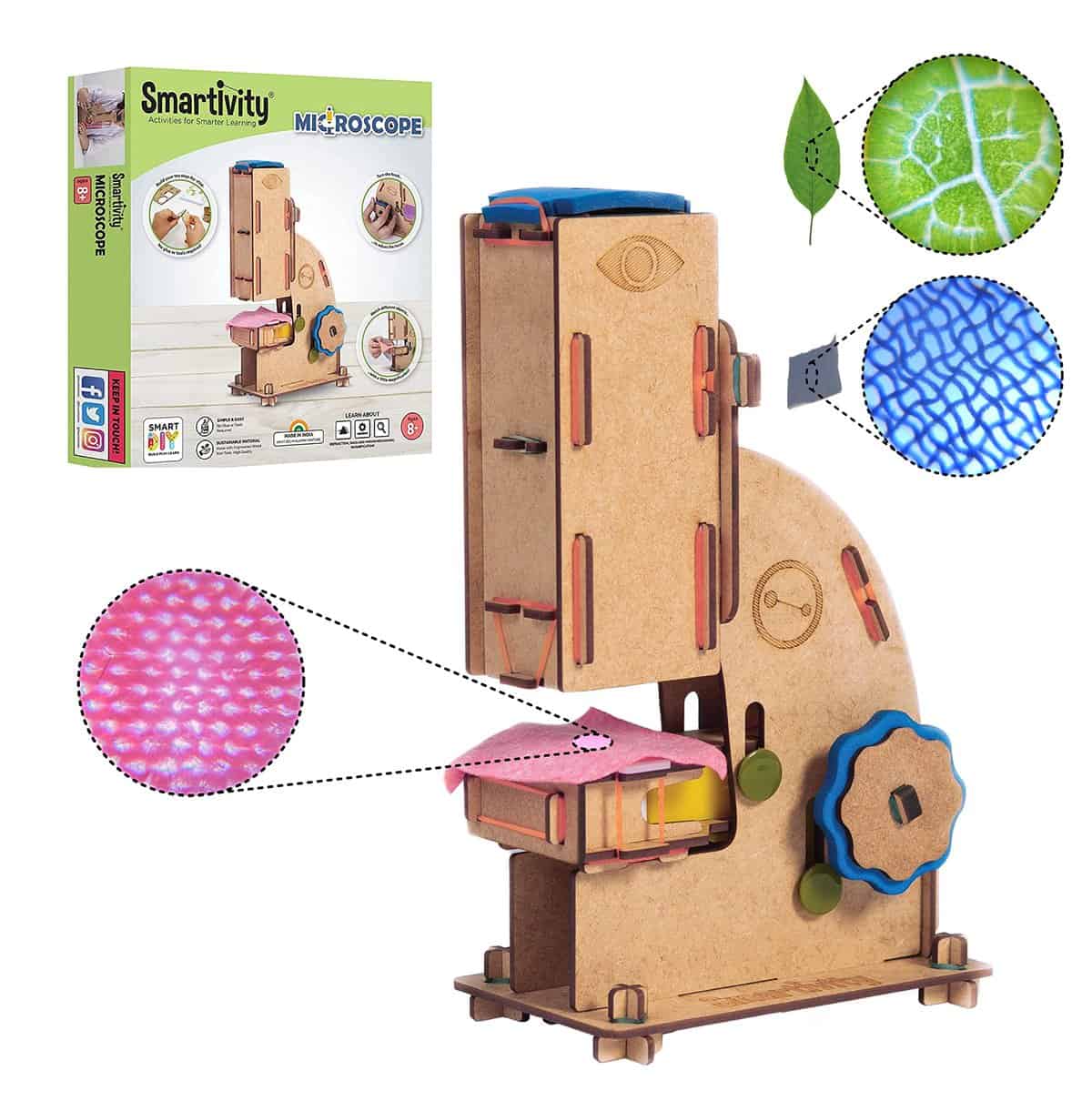 Smartivity Microscope 100x Zoom STEM DIY Kit for Kids 8-14 Years | Educational Science Toy | Birthday & Christmas Gifts for Boys & Girls 8-10-12 Years | Construction Activity Game