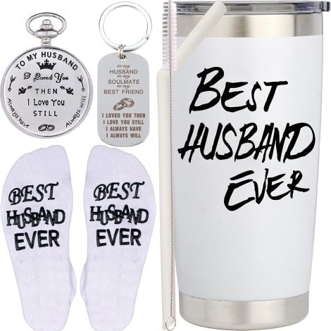 Top gifts for your beloved husband: personalized necklace, watch, mug, or thoughtful anniversary surprises. Show your love!