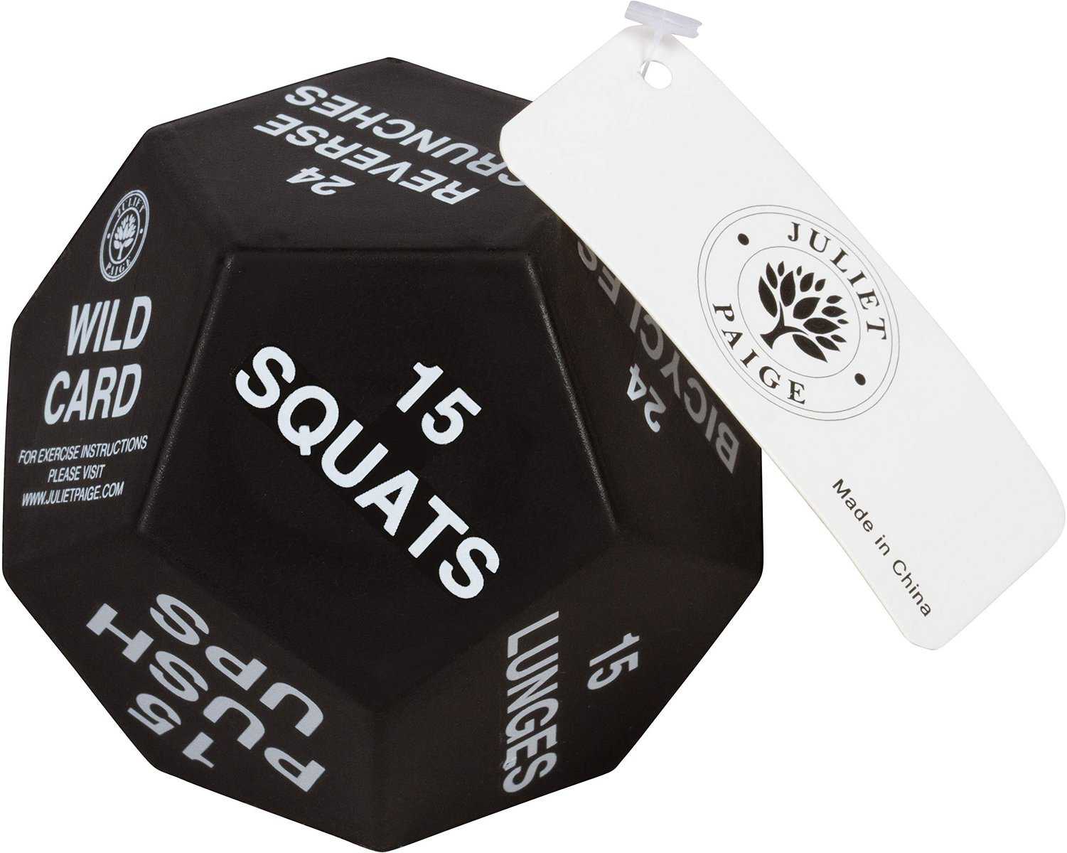 Juliet Paige Exercise Dice for Home Fitness, Gym Workouts, Crossfit WOD, Kids Physical Education, Bodyweight HIIT, and Sports Training - 3 Inches in Diameter (White (Intermediate))