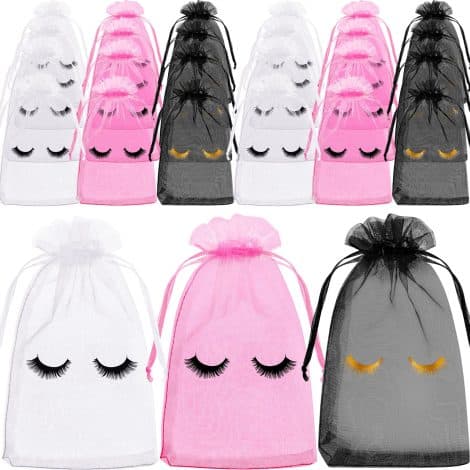 Multicolored Eyelash Aftercare Bags for Makeup and Jewelry; Perfect Cosmetic Bag Gift for Indian Women.