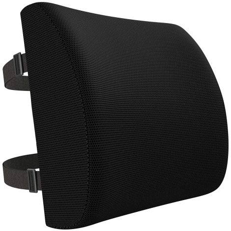 Experience ultimate comfort with the mojorest Lumbar Support Pillow, ideal for office chairs and cars. Available in black.