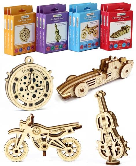 Funvention, the perfect choice for young Indian scientists! Enjoy these 12 colorful miniature mechanical models made from engineered wood. Suitable for children aged 5 years and above.