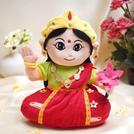 Musical Devi Lakshmi Soft Plush Toy – Ideal Gift for Infants, Toddlers, and Babies from Panda’s Box.