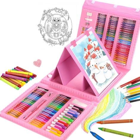 KARP Kids Art Set – An all-in-one creative set with 208 pink art supplies, perfect for gifting!