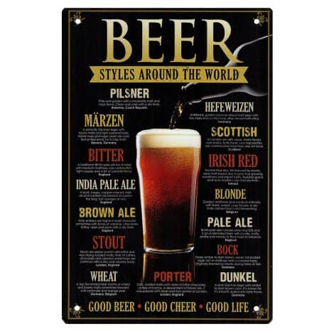 Vintage Beer Metal Tin Sign for Bar, Pub, Man Cave, Kitchen. Perfect Gift for Beer Lovers. 8 x 12″.