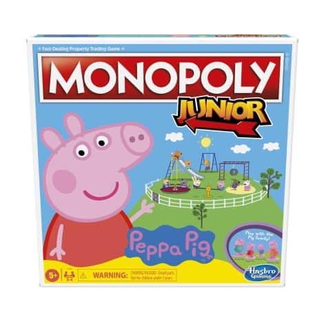 Monopoly Junior: Peppa Pig Edition, Top Board Game for Kids 5+, 2-4 players, Perfect Strategy!