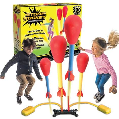 Stomp Rocket 4 Flying Rockets Launcher| Soars 200Ft | Multi-Player Stand| Outdoor Toy| Gift for Age 5+|Made in India.