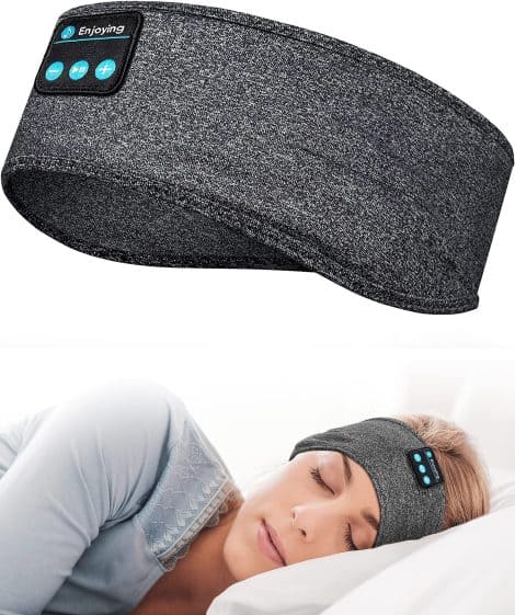 Sleep comfortably with POSNIUD Bluetooth headband – perfect for side sleepers, offering cozy and long-lasting headphone experience. Ideal gift for both men and women.