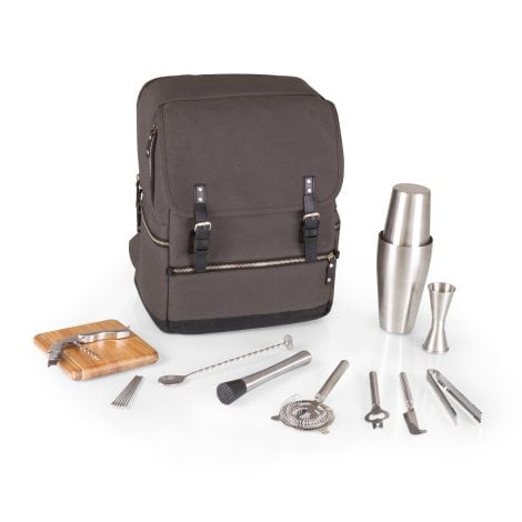 Portable Cocktail Set by Picnic Time, ideal for outdoor gatherings. Available in Grey/Black.