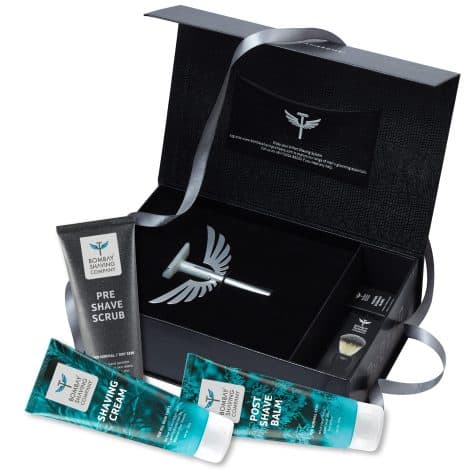 Bombay Shaving Company Men’s Shaving & Grooming Set: Includes Safety Razor, Scrub, Cream, Balm, Brush & Blades. Ideal Gift!