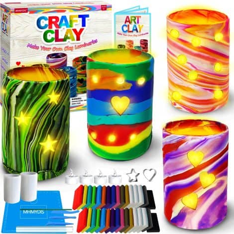 Create Your Own Clay Luminaries – Arts and Crafts Kit for Kids aged 6 and up