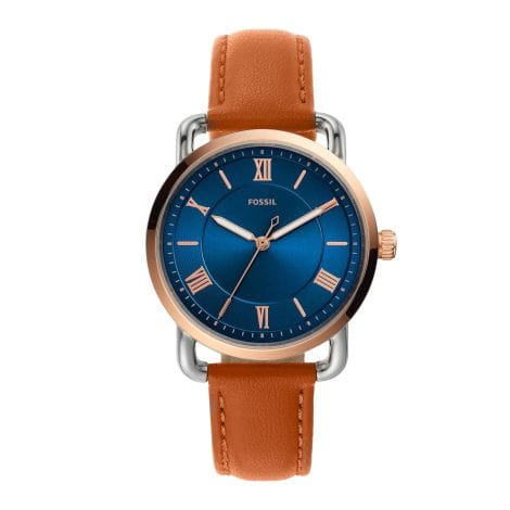 Fossil Copeland Watch with Tan Leather Strap – ES4825, a stylish timepiece for Indian consumers.