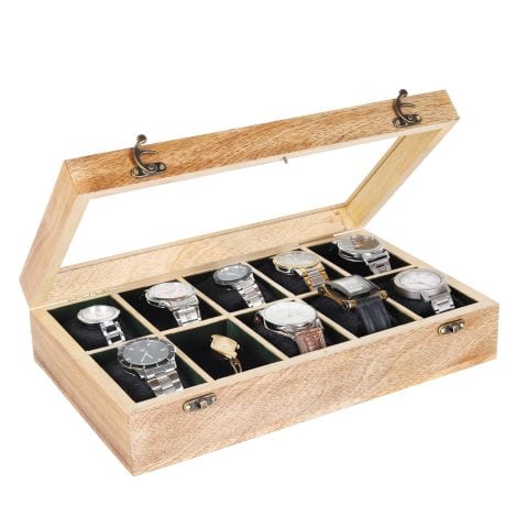 Wooden Watch Box for Men, Perfect Gift for Christmas, Anniversary, Valentine’s Day, and Father’s Day.