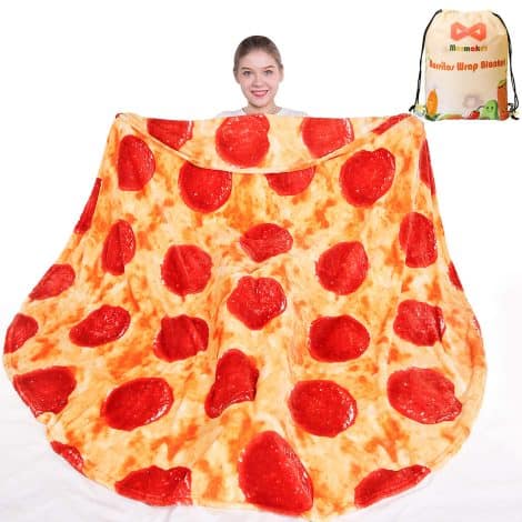 Pizza Lovers’ Dream Blanket – Soft, Double-Sided and Realistic; Perfect Gift for Teens and Adults!