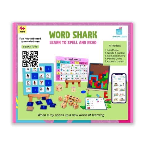 Wonderhood Learning Toys for 4-6 year olds, brain-boosting wooden games to explore STEM concepts & letters. (Word Shark)