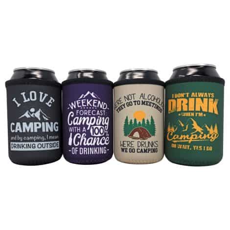 Highly useful camping gifts for men in India, including insulated 12 oz. coozies for standard cans.