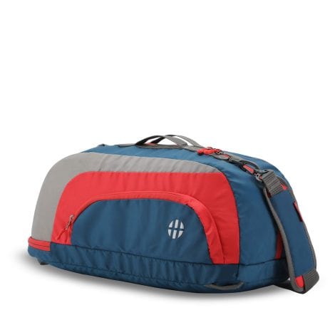 Harissons Jake Gym Bag, a versatile 31 L duffel bag in navy red with shoe compartment, ideal for Indian consumers.