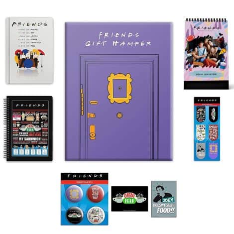 “Exclusive Friends TV show gift set – MCSID RAZZ, including stationery items and gift wrap. Warner Bros USA authorized.”