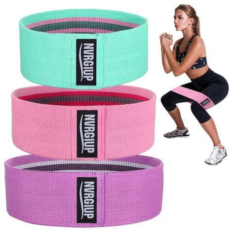 NVRGIUP Cotton Upgraded Thigh and Glute Resistance Bands Set with Ebook & Video for Indian women fitness enthusiasts.