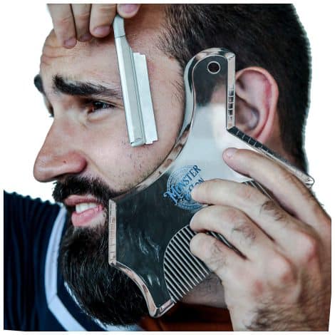 Monster&Son Beard Shaping Tool – Latest 2019 Design for a Neat Beard (Transparent)