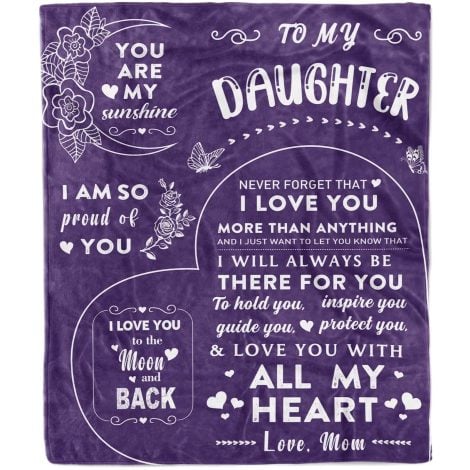 Gift for your daughter from mom, a beautiful blanket designed to cherish your mother-daughter bond. Size: 60 x 50 Inch.