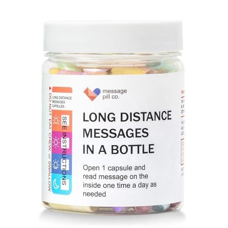 Gift your boyfriend or girlfriend a jar filled with 50 pre-written love capsules to express your feelings.