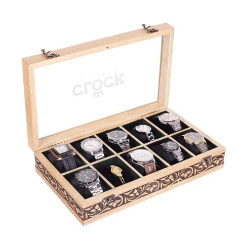 Wooden Watch Box with Premium Velvet – Perfect for both men and women’s watches, ideal for gifting on occasions like Christmas, Anniversary, Valentine’s Day, and Father’s Day.