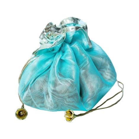 “Elegant Pink-Golden Double Layer Potli Bags, ideal for weddings, Diwali gifts, and designer pouches.”