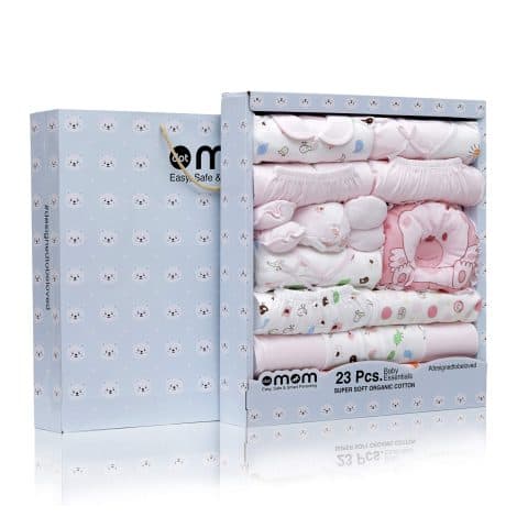 DOTMOM Pink Baby Shower Gift Set: 23 Cotton Newborn Clothes for your little one.