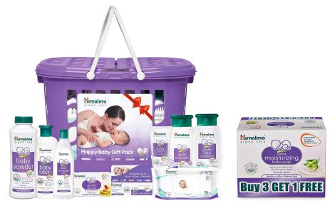 Get a free Himalaya Gift Pack and buy 3+1 free Himalaya Extra Moisturizing Baby Soap (75g).