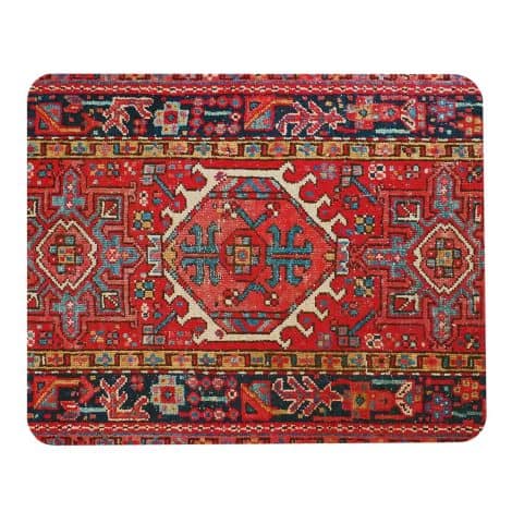 Wozukia Laptop Mouse Pad with Turkish Carpet Pattern Print, Non-Slip Rubber Base, and Red Color. Perfect Gift!