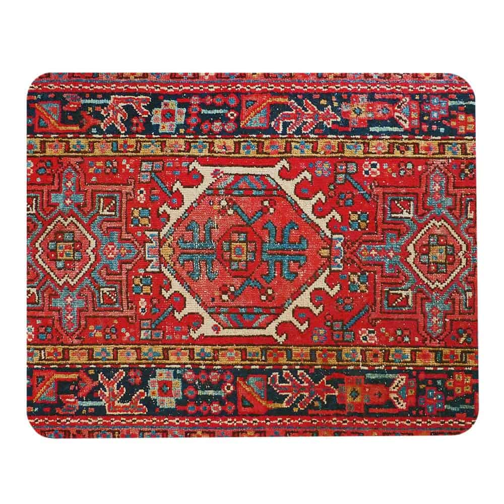 Wozukia Mouse Pad for Laptop Computer Antique Oriental Turkish Carpet Pattern Print Red Gaming Mouse Mat Non-Slip Rubber Base Mouse Pads Gift for Women Men Friends Colleagues 9.5x7.9 Inch