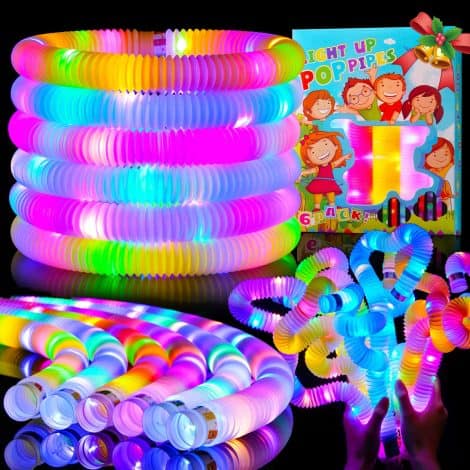 Mikulala Kids Light Up Party Favours Bundle: 12 Fun Glow Sticks, Fidget Tubes & Goodie Bag Surprises.