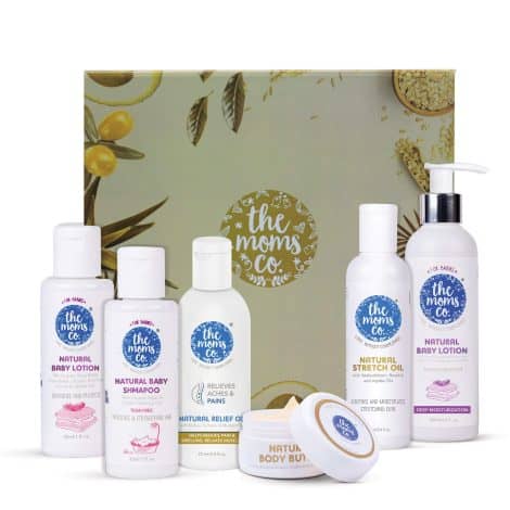 The Moms Co Mom and Baby starter kit, a 400 Gm package for all-round skincare of mother and baby.