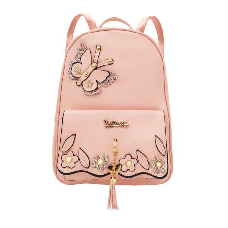 Introducing the VRITRAZ Small Pink Butterfly Backpack, a chic and convenient handbag for stylish Indian ladies.