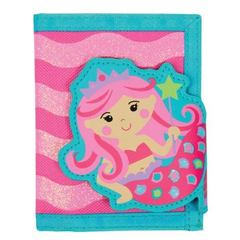 Stephen Joseph Cartoon Wallet with Zippered/Mesh Pocket for Kids, featuring a cute mermaid design. Perfect gift for children.