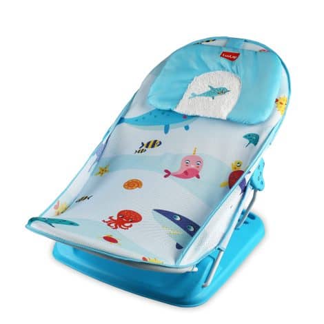 LuvLap Aqua Tales baby bather, a comfortable and adjustable chair for bathing newborn babies (0-6 months).