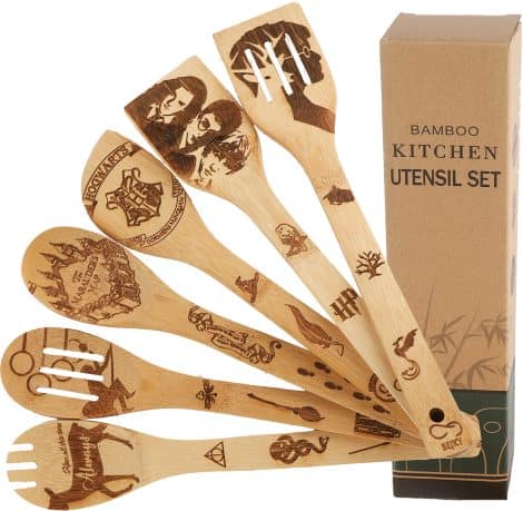 “Explore the Magical Wizard Style with Bejky 6-Pcs Bamboo Spoons Set, perfect for cooking and home decor.”