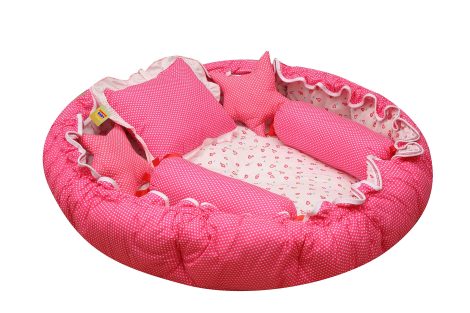 Infantbond Baby Super Soft Reversible Nest | Sleeping Bed | Bedding Set (Pack of 6 Items, 0-6 Months, Pink, Baby Size, Cotton)
“Super comfy Infantbond reversible nest bed for newborns with 6 pink cotton bedding items, 0-6 months.”