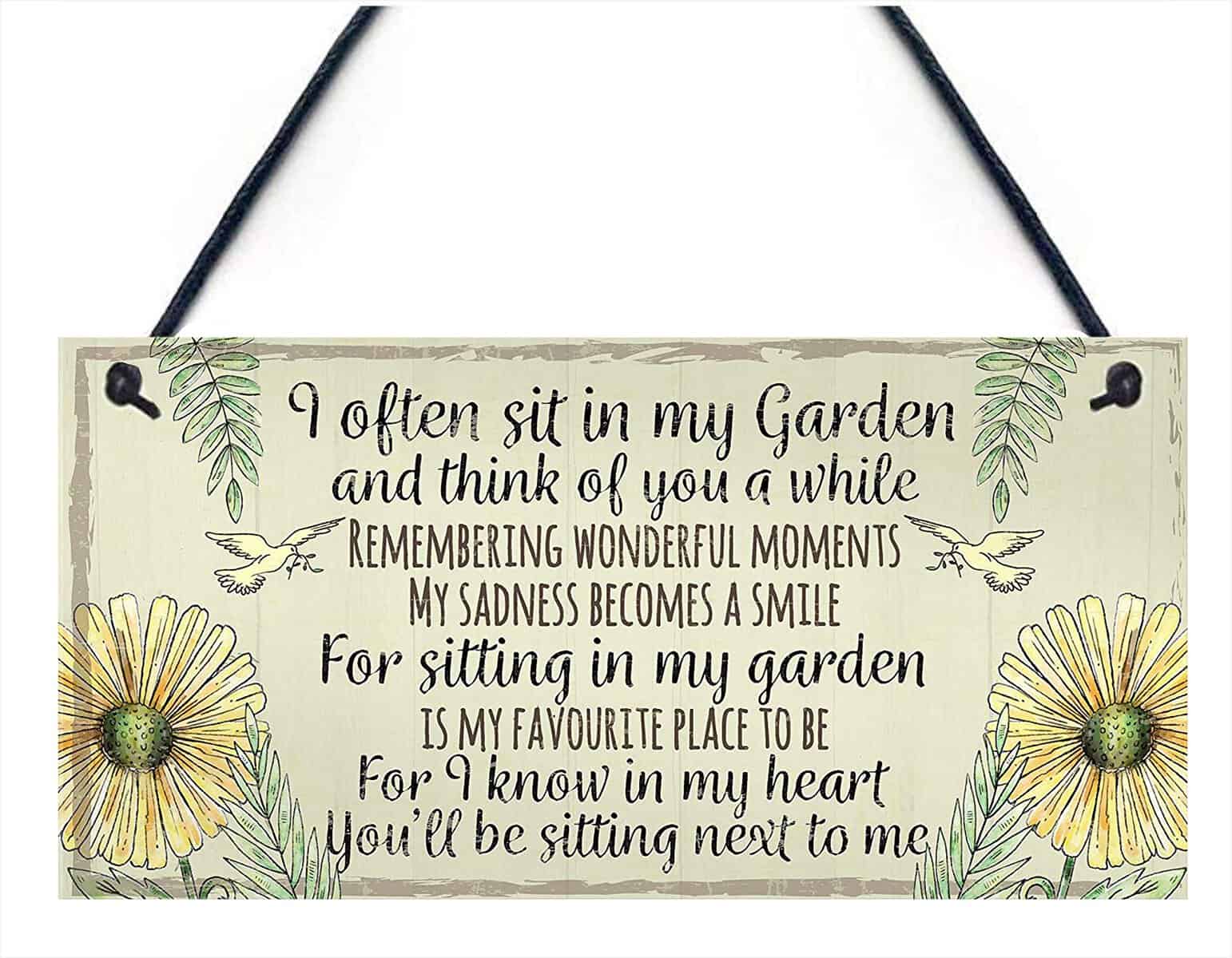 Meijiafei Garden Plaque Summer House Sign Garden Shed Friendship Mum Nan Memorial Gift 10" X 5"