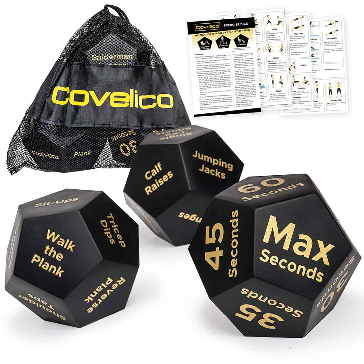 Covelico Exercise Dice | Workout Dice for Workout Games | Fitness Dice for Adults | Workout Dice for Exercise | Fitness Game | Workout Gifts for Men or Women | Fitness DIce Set for Teacher Workout